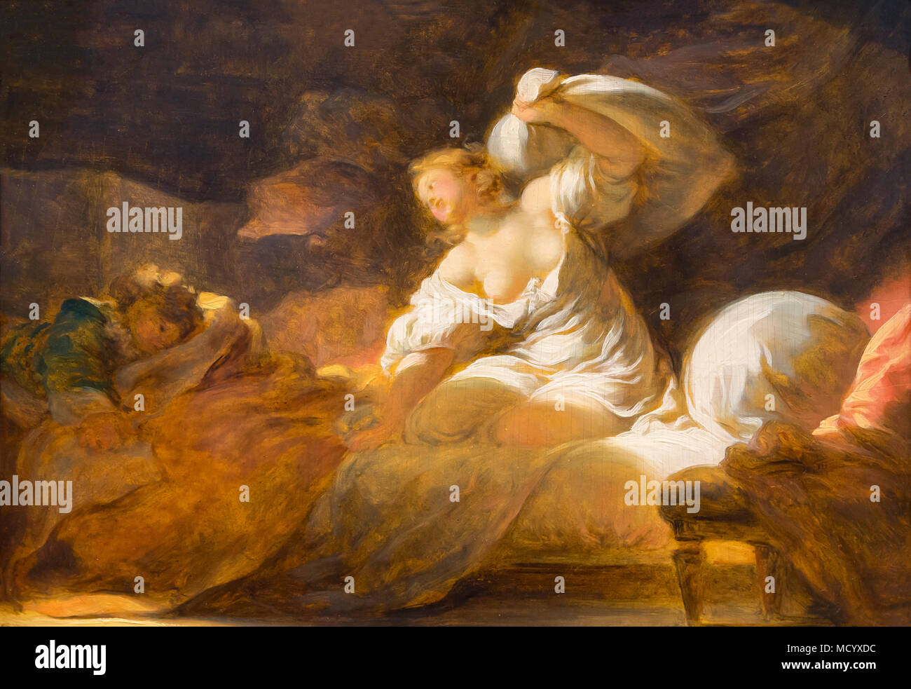 La inútil resistencia, Jean Honore Fragonard, circa 1770, Galería Nacional de Arte, Washington DC, Estados Unidos, América del Norte Foto de stock