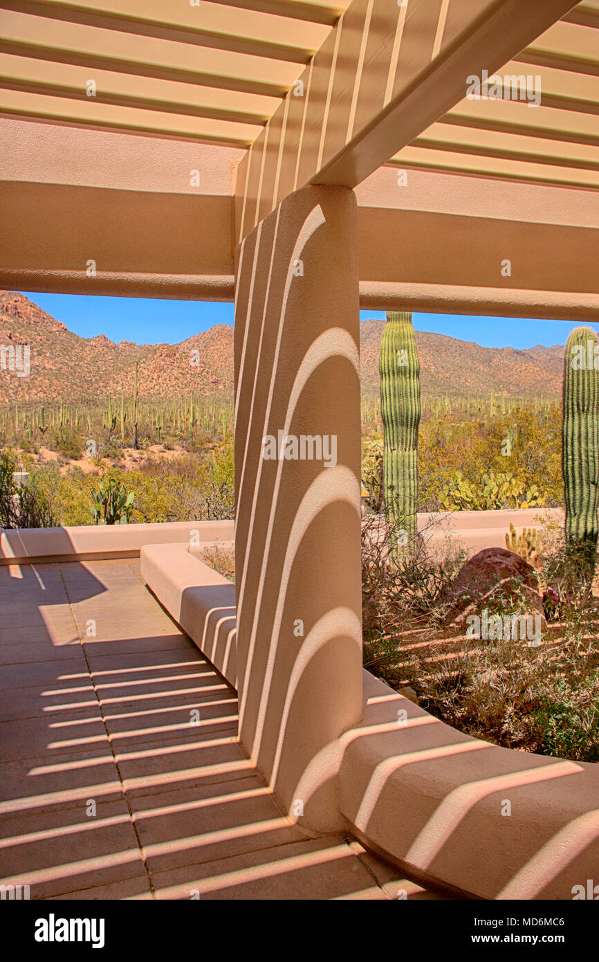 El centro de visitantes del Parque Nacional en el oeste del distrito de montaña de Tucson Arizona Foto de stock