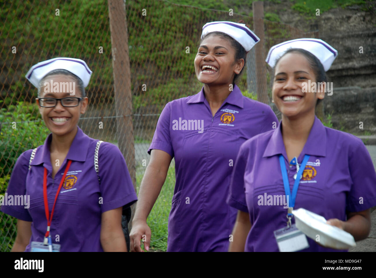 Enfermeras de Colonial War Memorial Hospital, Suva, Fiji Fotografía de ...