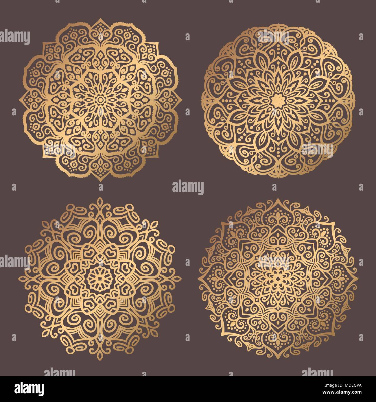 Colección de elementos de diseño vectorial Mandala Ilustración del Vector