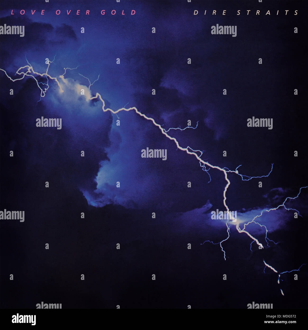Dire Straits - portada original del álbum de vinilo - Love Over Gold - 1982 Foto de stock