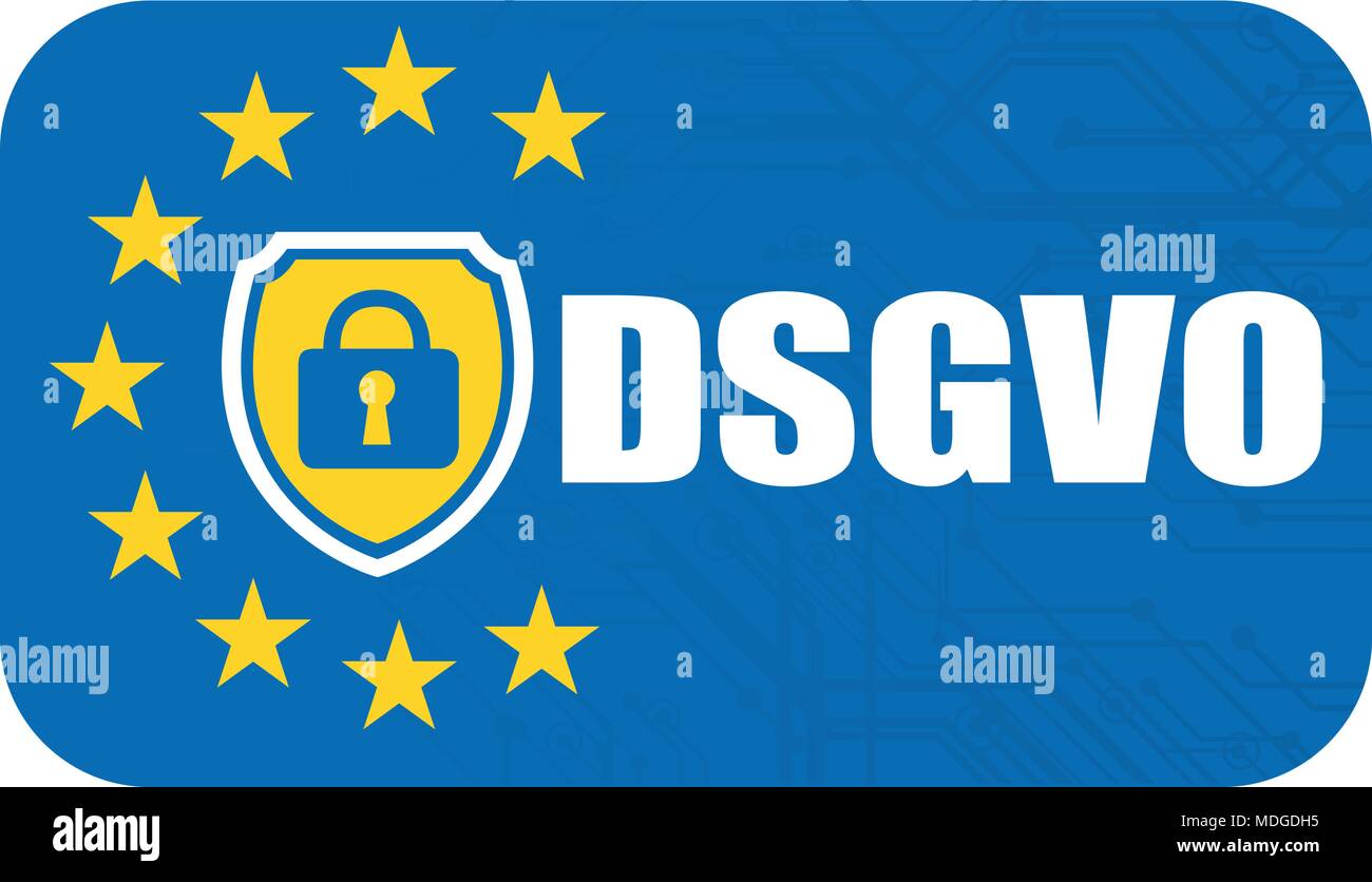 Reglamento general de protección de datos alemana de mutación. DSGVO Ilustración del Vector