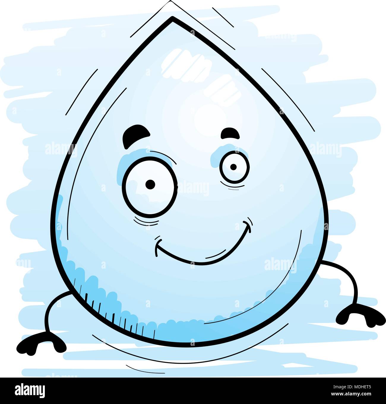 Una ilustración de una historieta waterdrop sonriendo Imagen Vector de