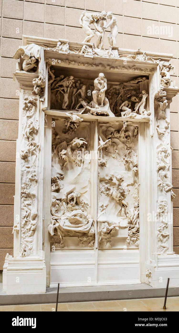 Las puertas del infierno de Auguste Rodin, el Musee D'Orsay. París, Francia  Fotografía de stock - Alamy