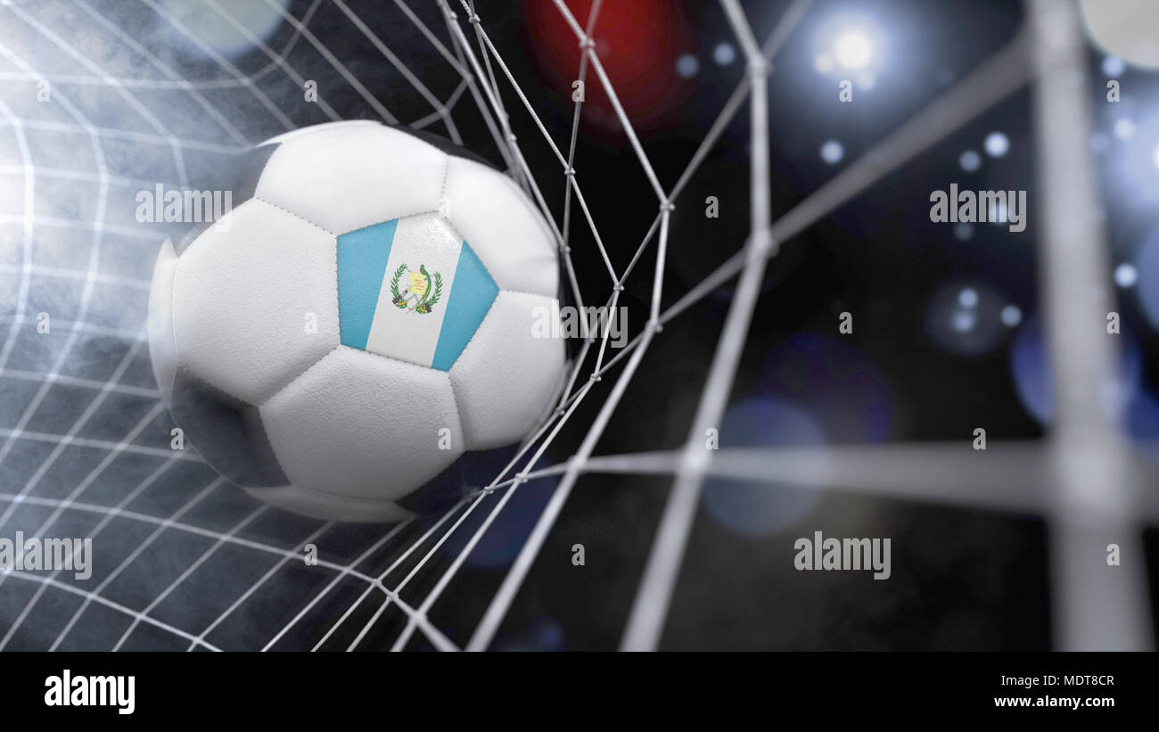 Representación muy realista de un balón de fútbol con la bandera de  Guatemala en la red.(series Fotografía de stock - Alamy