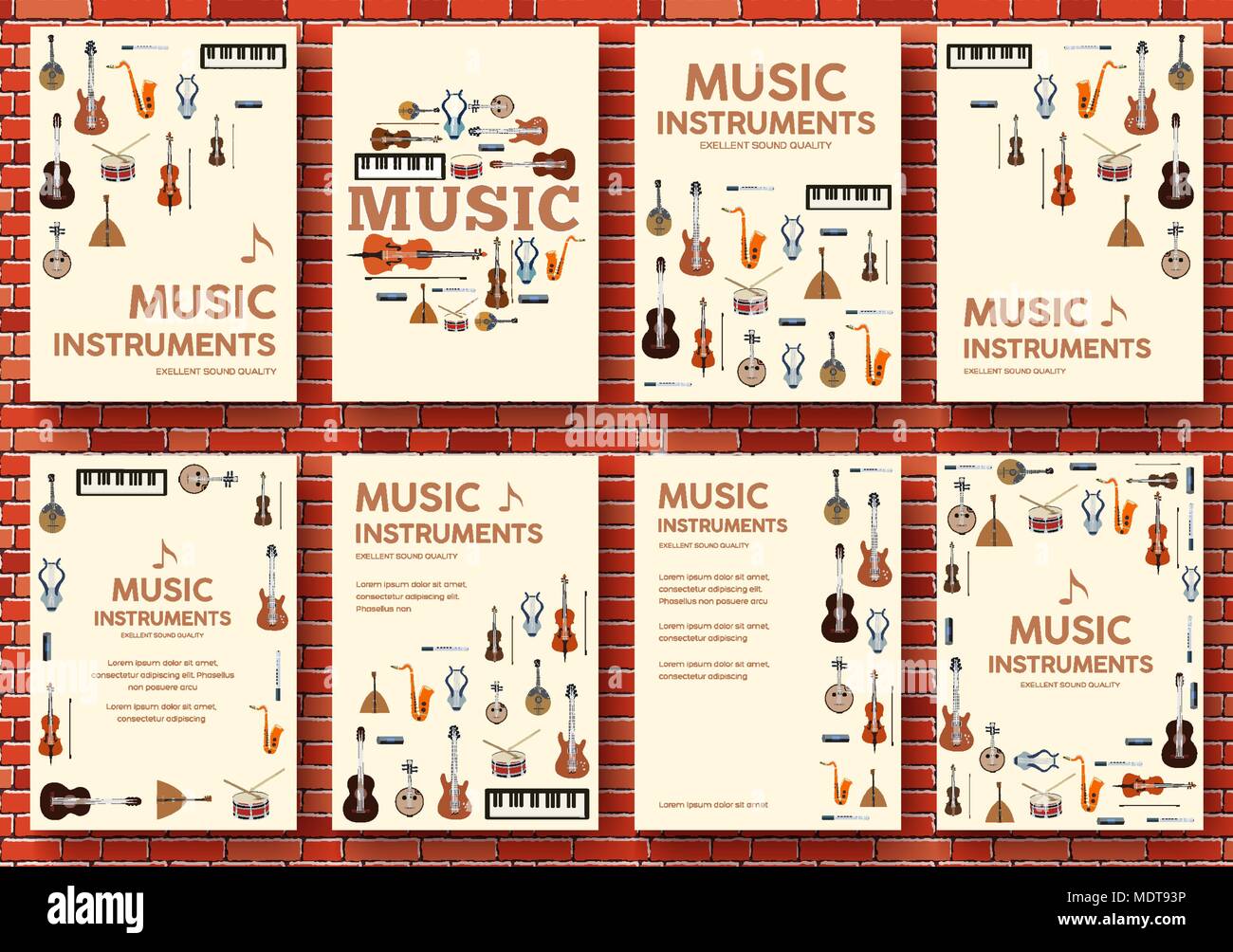 Instrumentos musicales del Festival círculo infografía concepto de