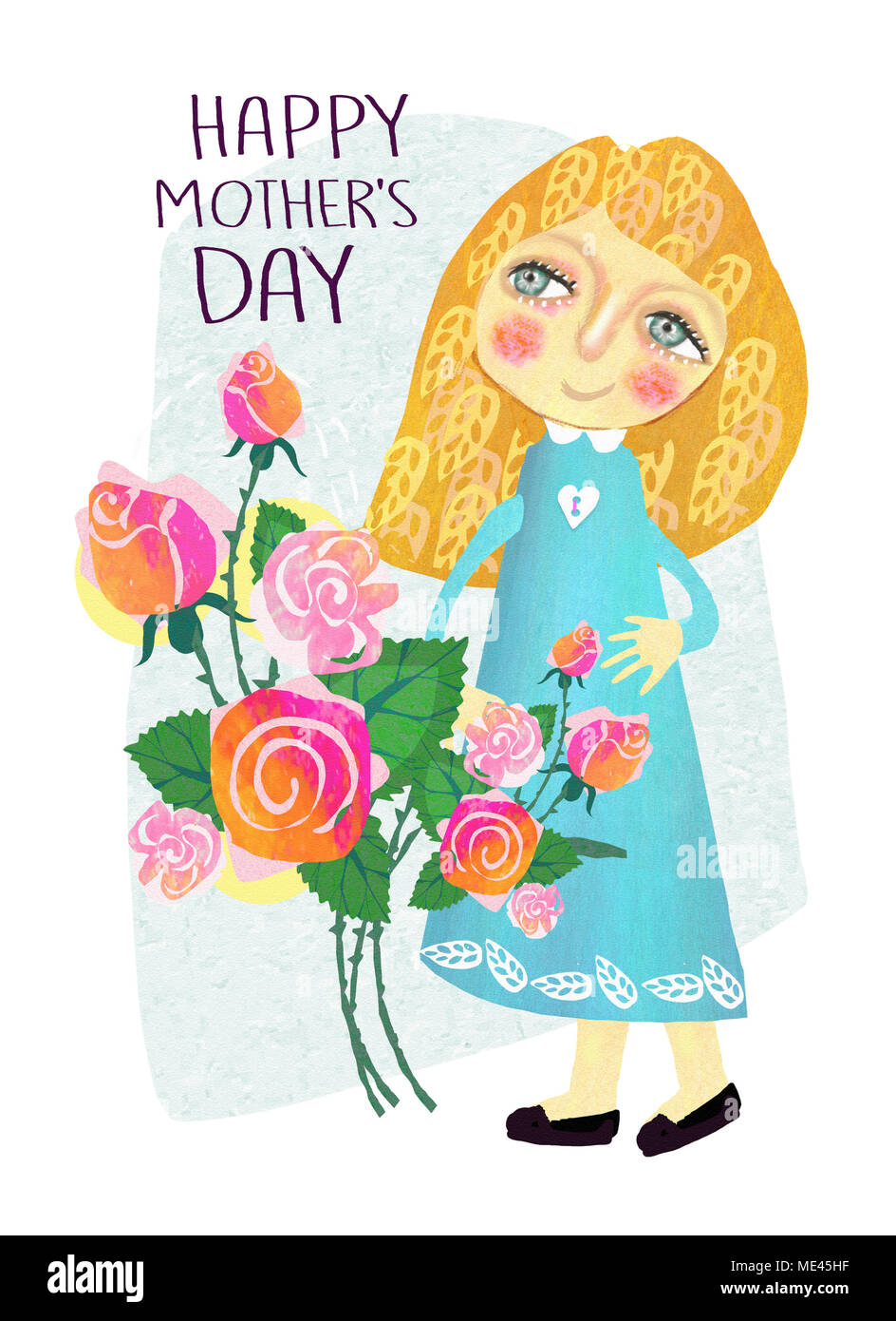 Lindo para tarjetas de felicitación Feliz Día de la madre. Hija felicita a  la madre en un día feriado Fotografía de stock - Alamy
