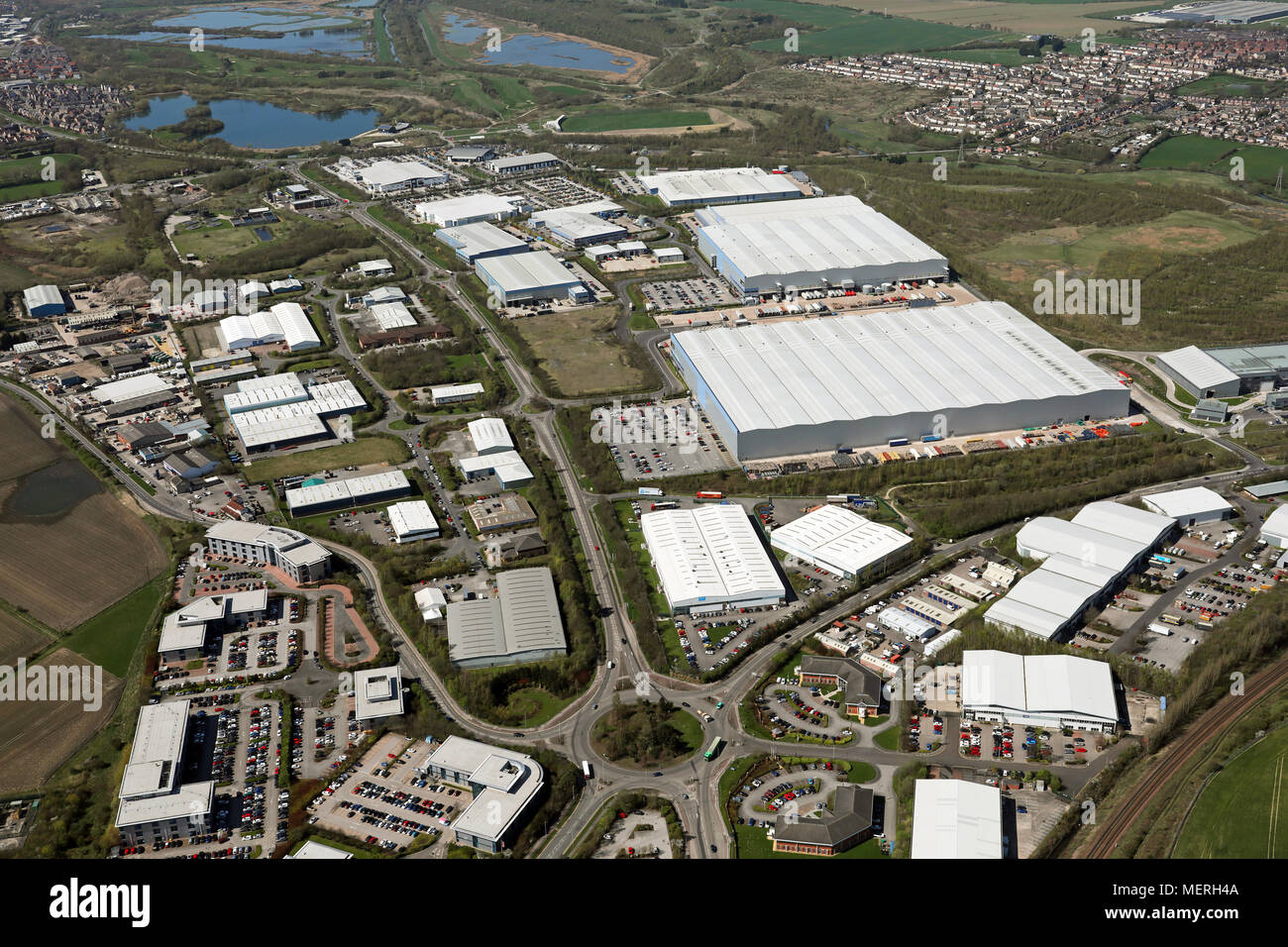 Vista aérea de la industria en Wath a Dearne, South Yorkshire Foto de stock