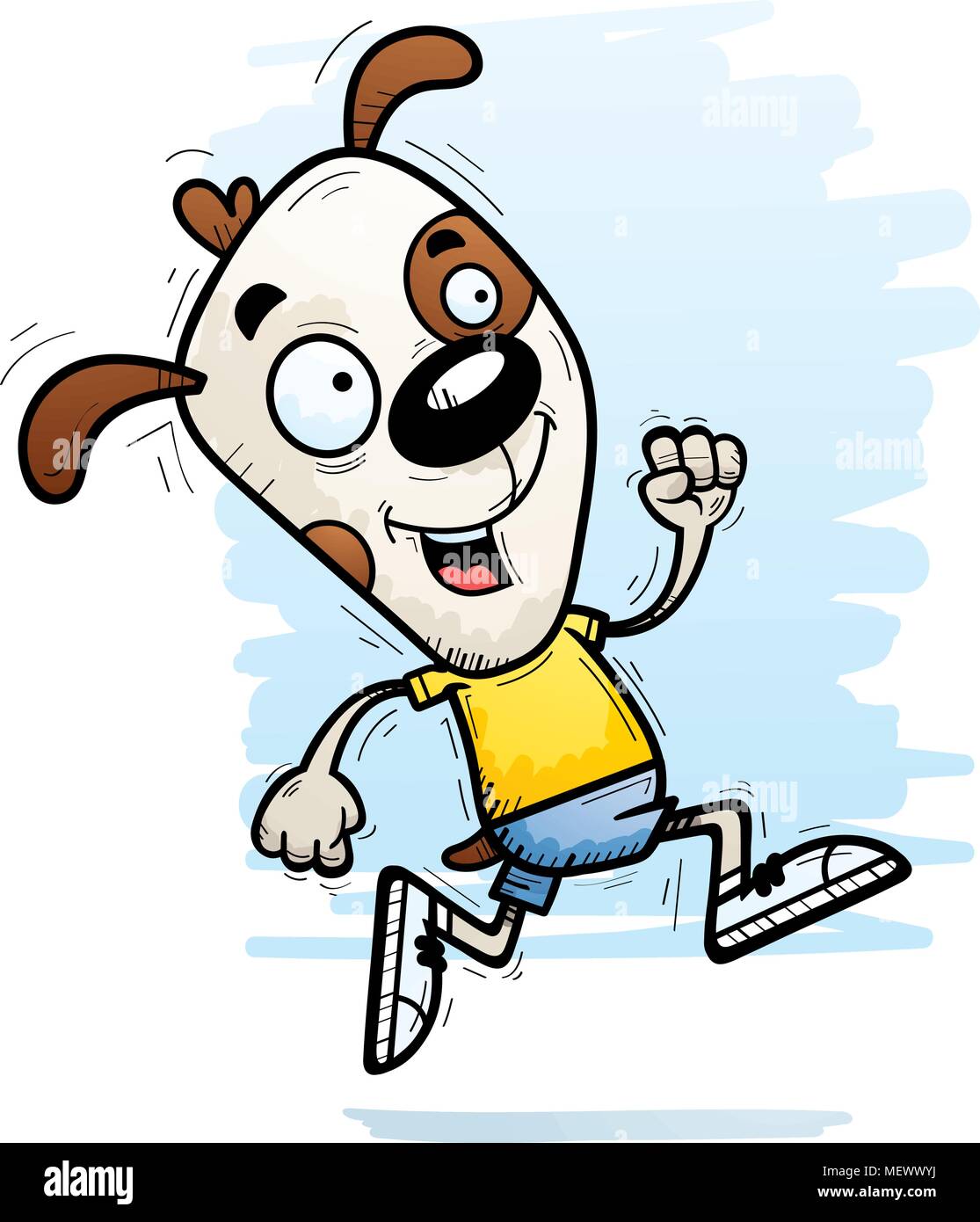 Ilustración de una caricatura de un perro corriendo Imagen Vector de