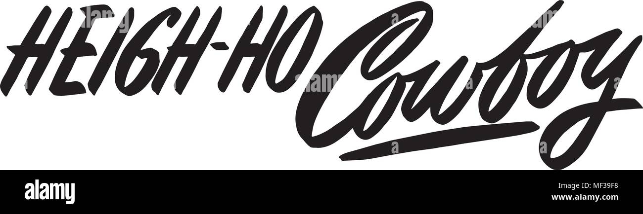 Heigh-Ho Cowboy - Retro Clipart Banner Ilustración del Vector