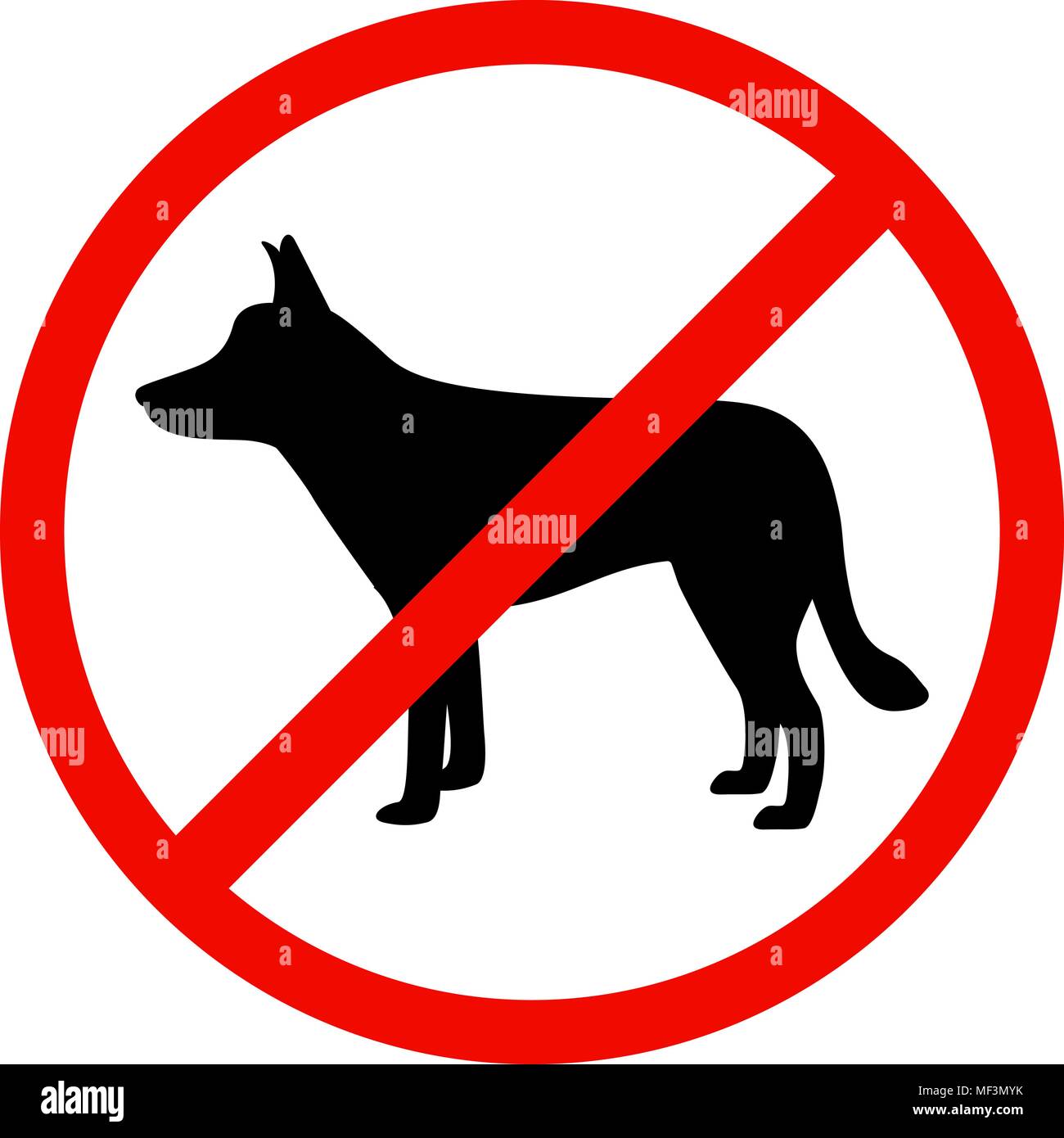 Los perros está prohibido. Ilustración del Vector