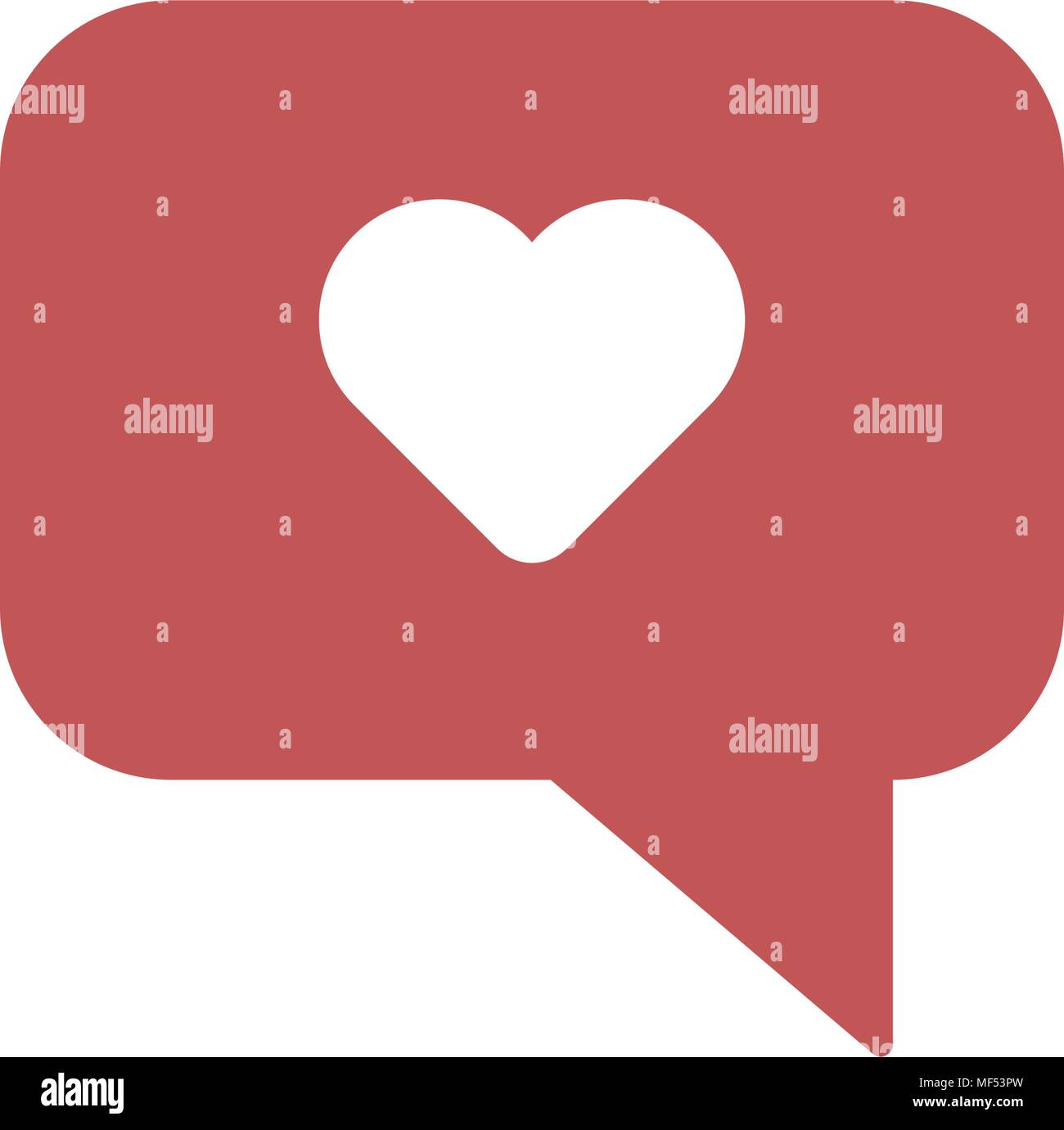 Icono de chat y corazón, icono de vector, aislado sobre fondo blanco