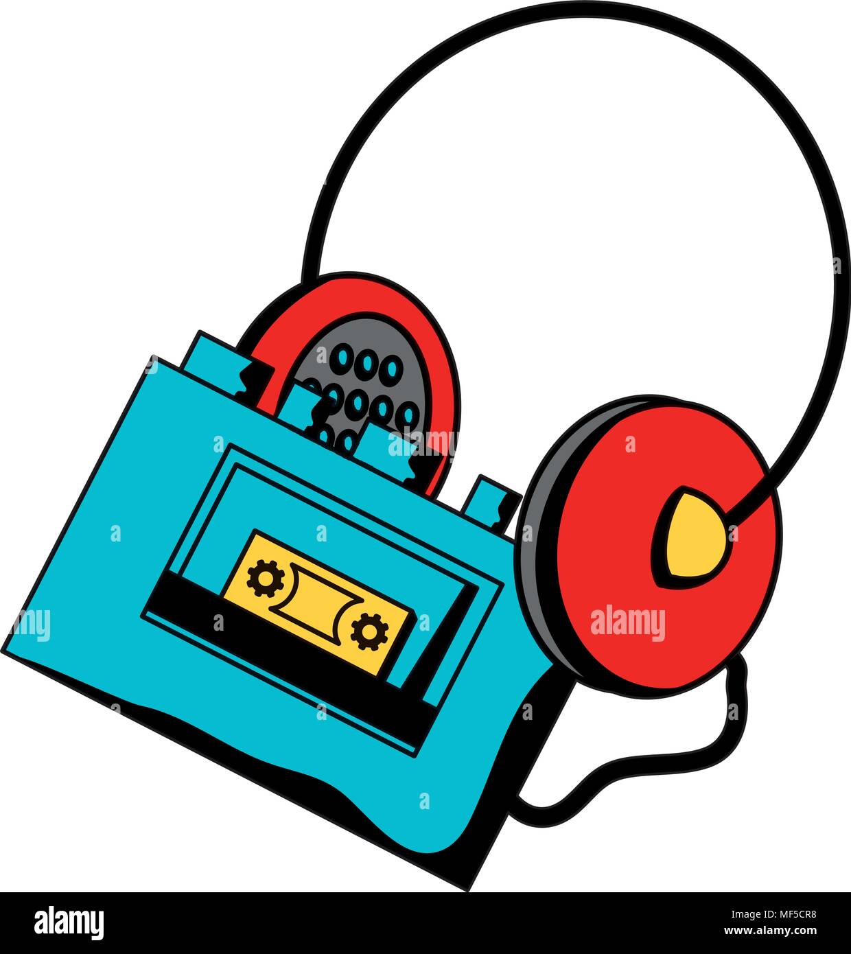 Reproductor de música retro y auriculares icono sobre fondo blanco,  ilustración vectorial Imagen Vector de stock - Alamy