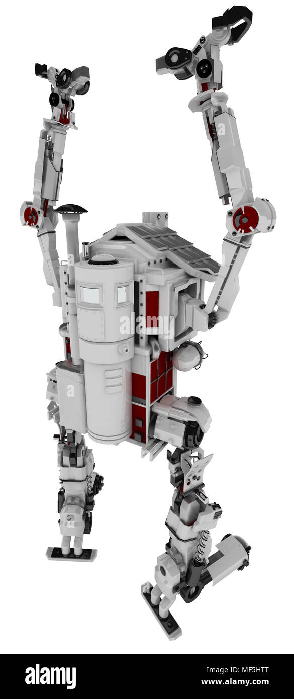 Gran casa robótica 3d modelo, sobre blanco Fotografía de stock - Alamy