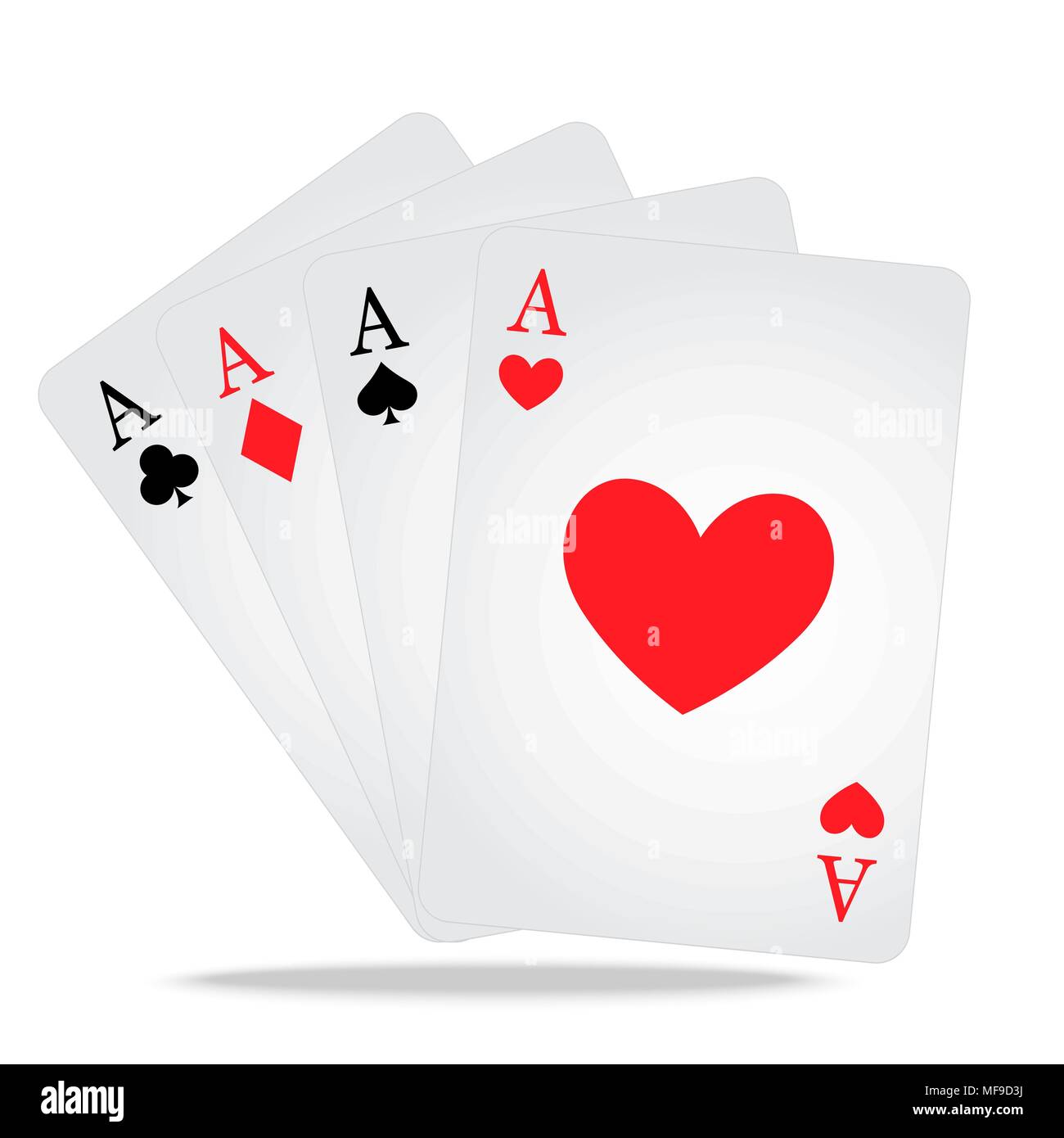 Cartas de poker con los juegos de casino Imagen Vector de stock - Alamy