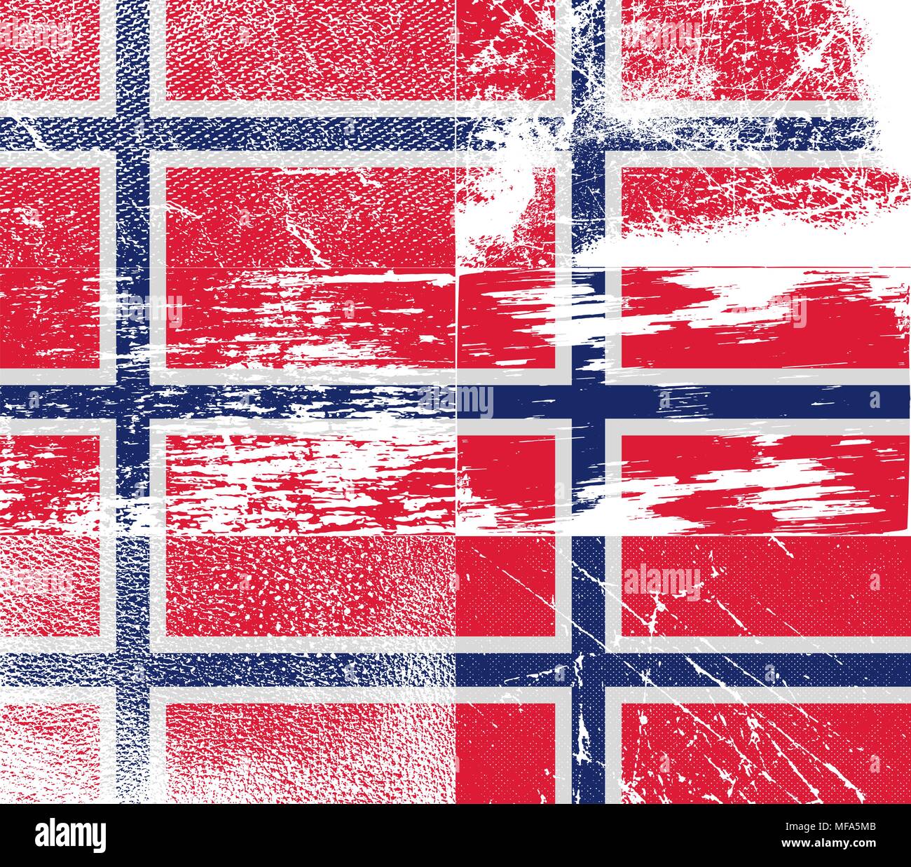Pabellón de Noruega con la vieja textura. Ilustración vectorial Ilustración del Vector