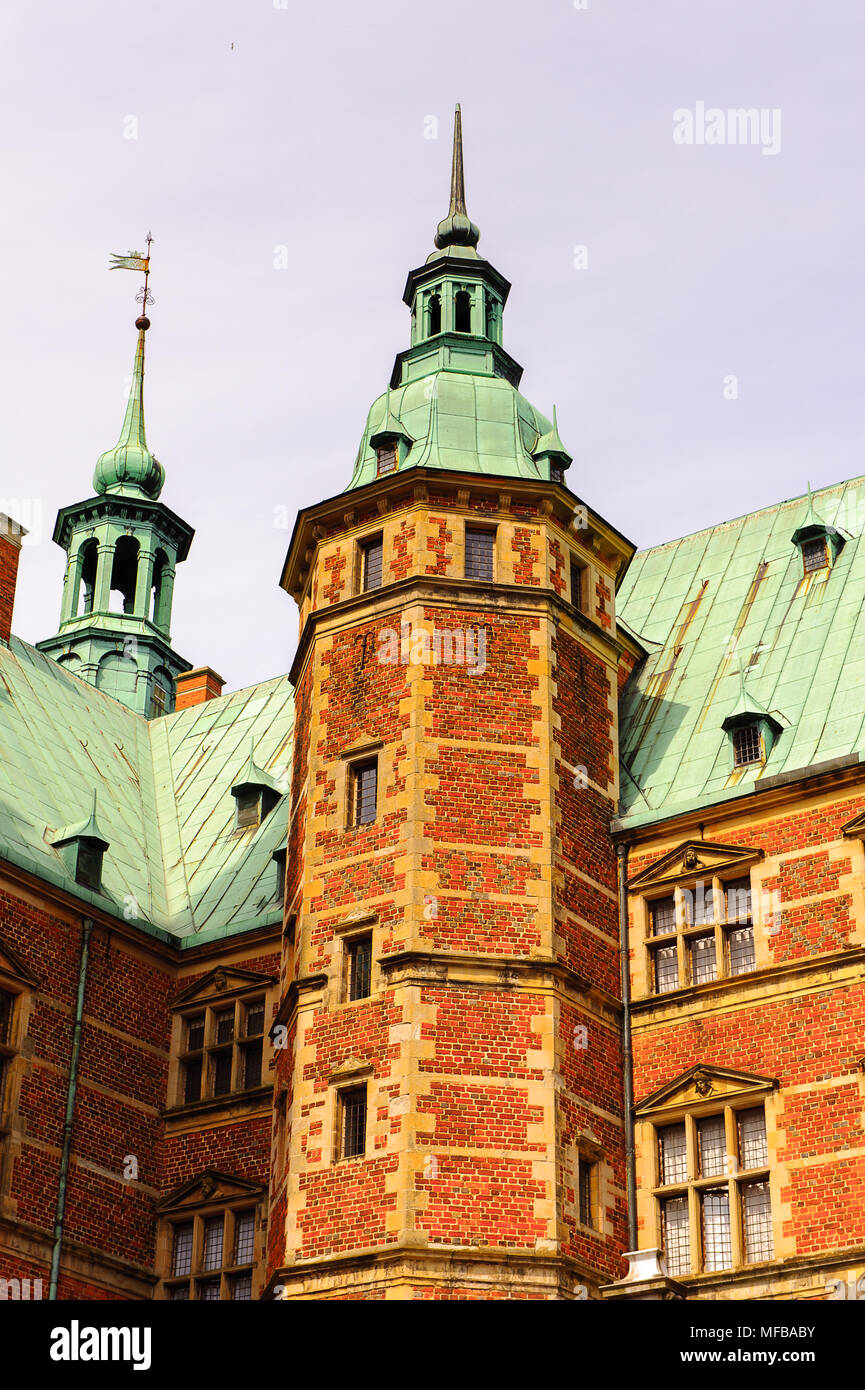 Castillo de Frederiksborg, Hillerod, Dinamarca. Actualmente es el Museo de la historia nacional Foto de stock