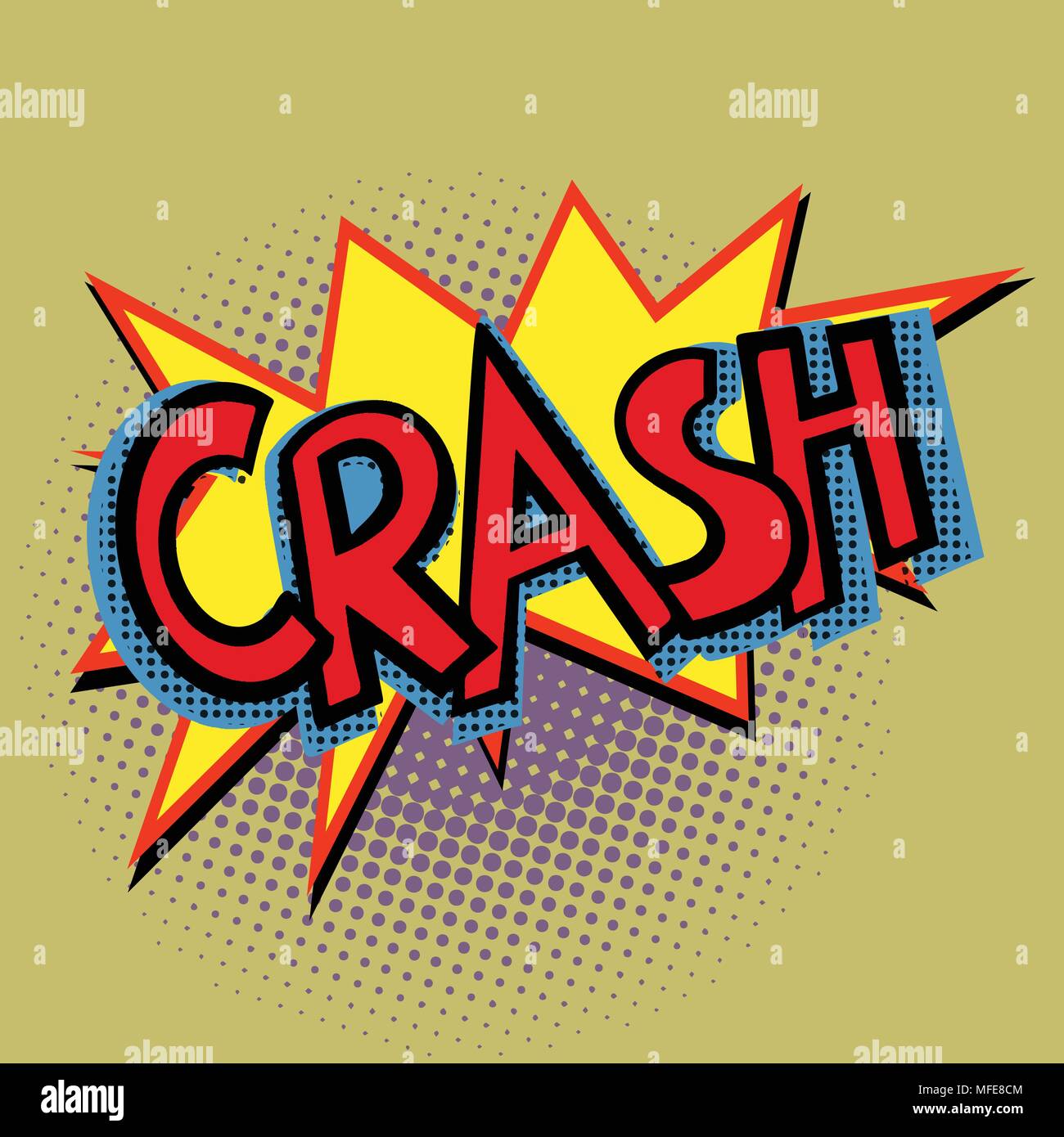 Crash Cómic texto Ilustración del Vector