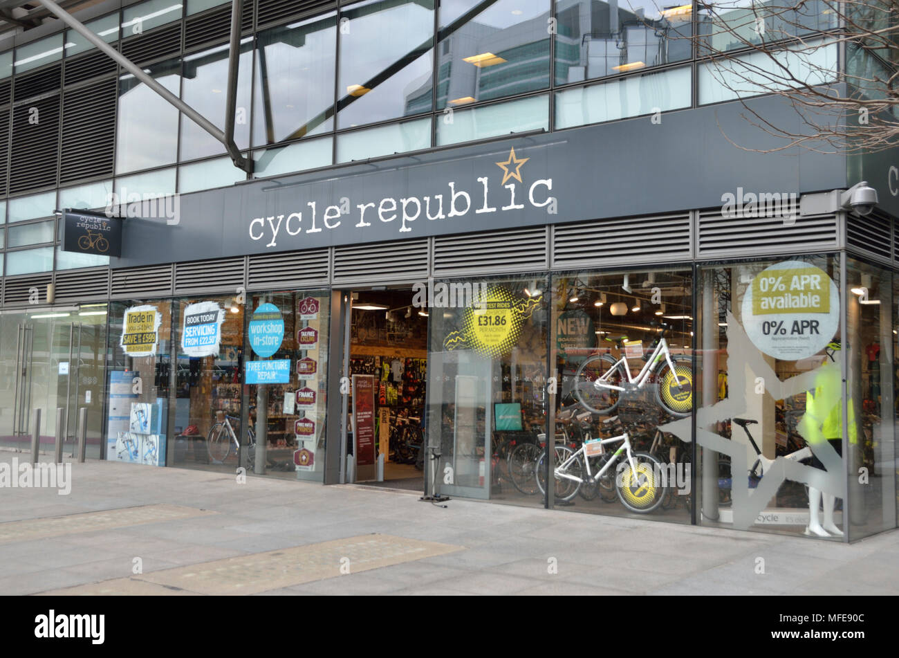 República ciclo tienda de bicicletas, Euston, Londres, Reino Unido. Foto de stock