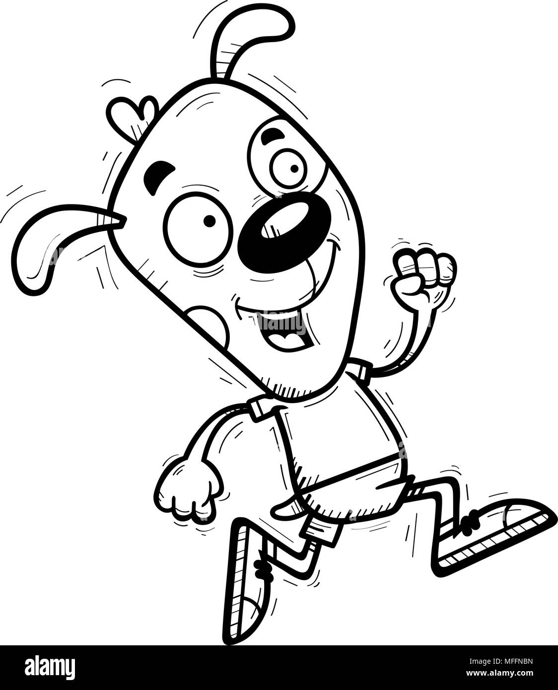 Ilustración de una caricatura de un perro corriendo Imagen Vector de