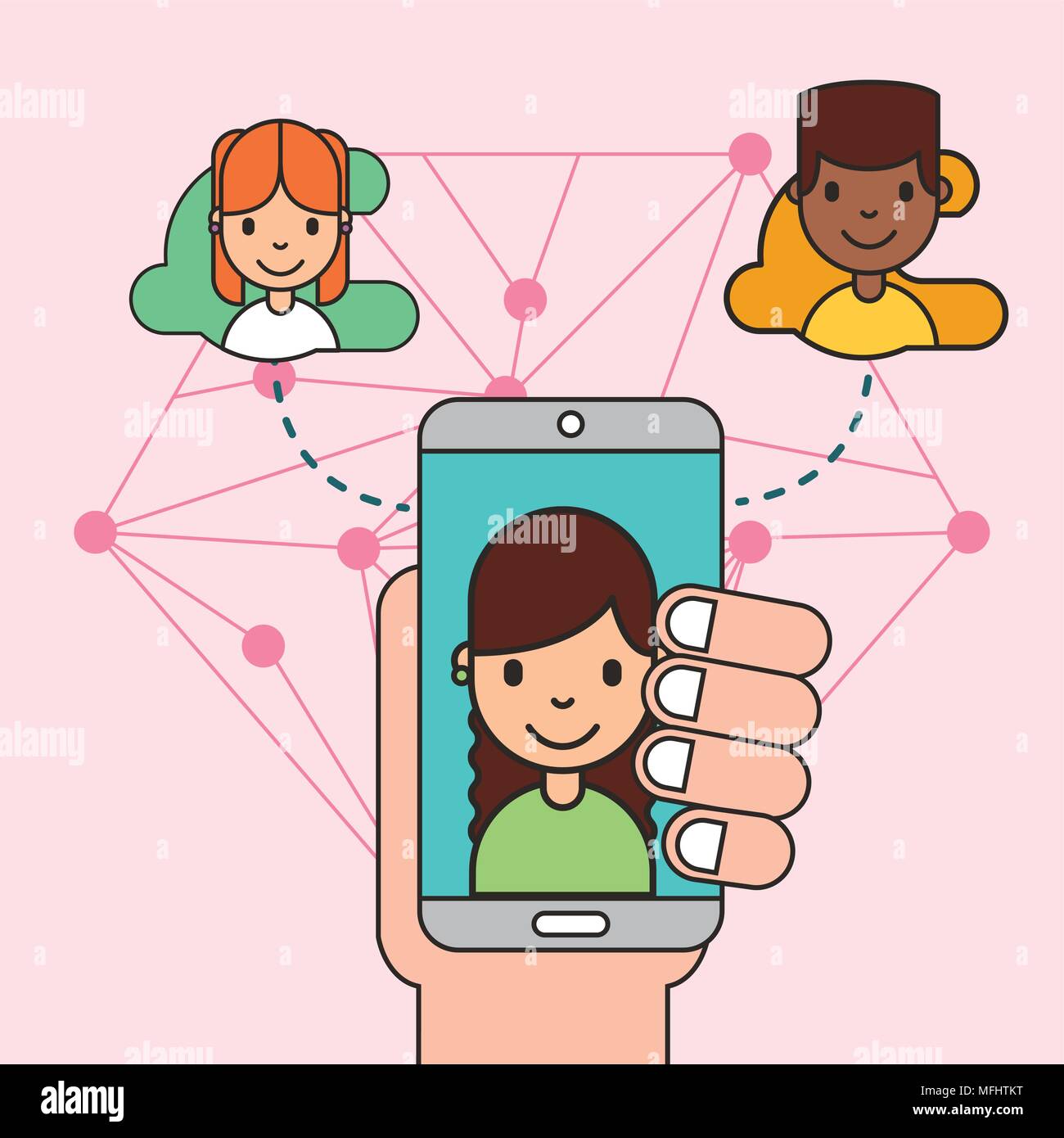Los medios de comunicación social para niños Imagen Vector de stock - Alamy