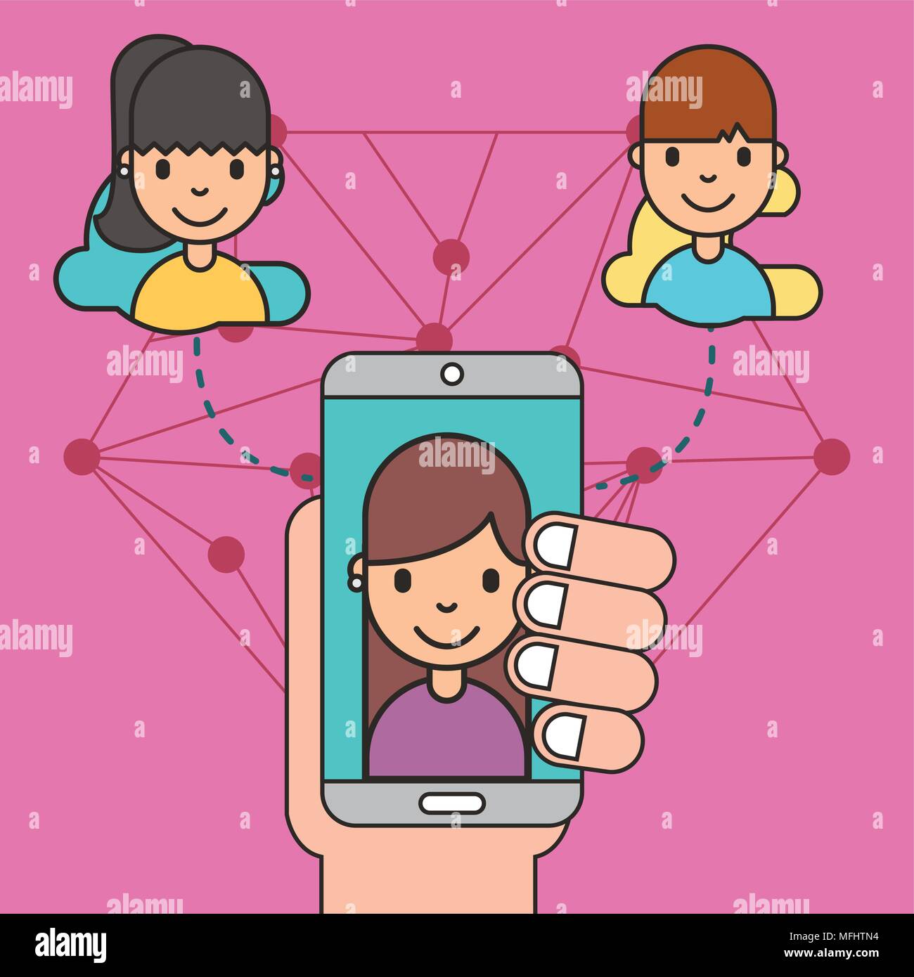 Los medios de comunicación social para niños Imagen Vector de stock - Alamy