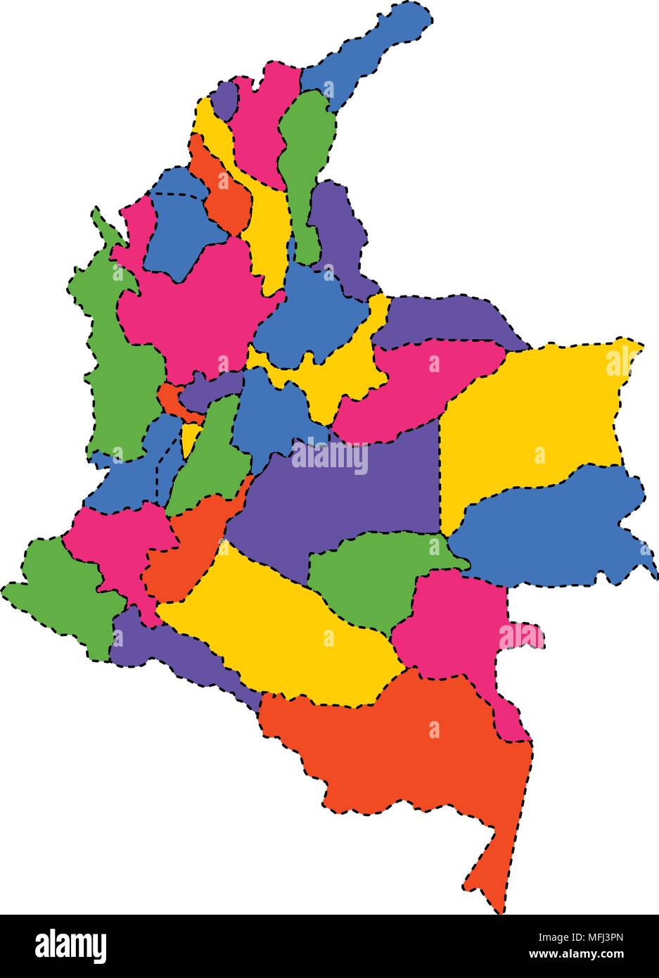 Mapa Político De Colombia Imagen Vector De Stock Alamy