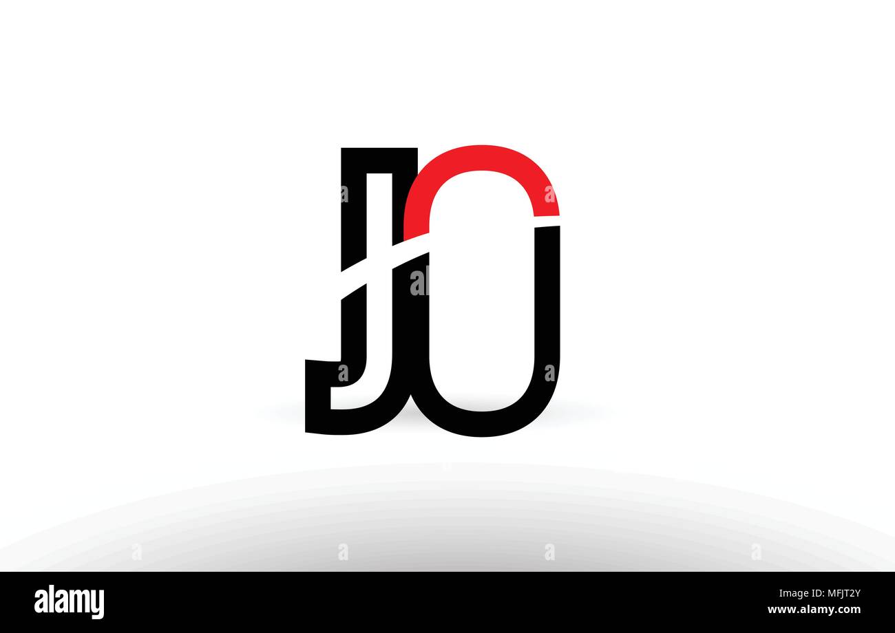 Blanco Y Negro Y Rojo Letra Del Alfabeto Jo J O Logotipo Diseno De Combinacion Adecuada Para Una Empresa O Negocio Imagen Vector De Stock Alamy