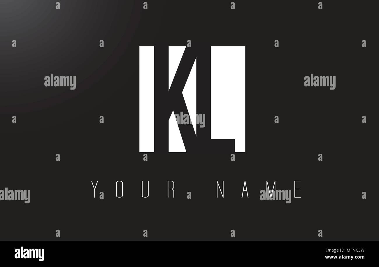Kl Letra Logotipo Con Letras En Blanco Y Negro Negativo De Diseno Espacial Imagen Vector De Stock Alamy