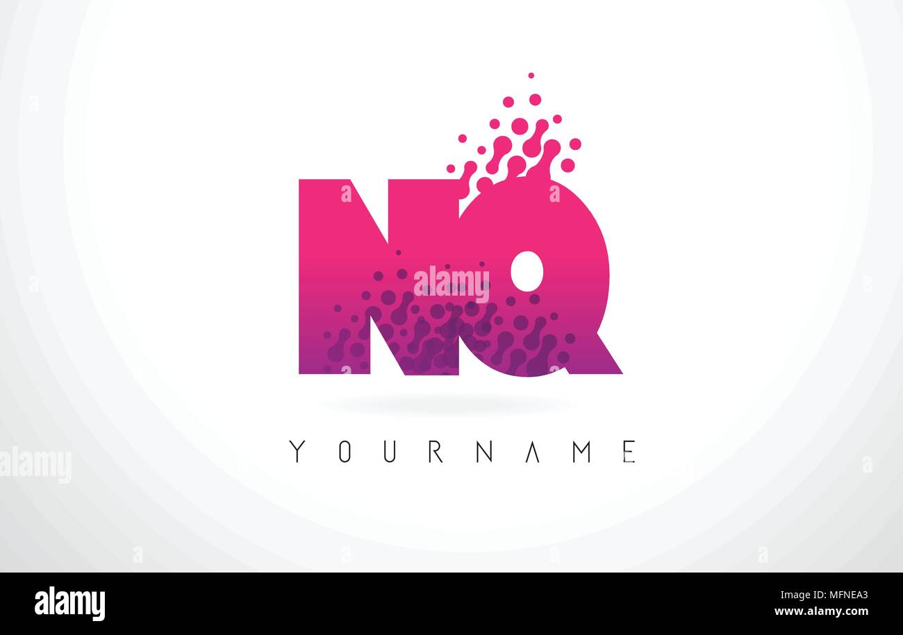 Nq N Letra Q Logo Con Letras De Color Rosa Y Púrpura