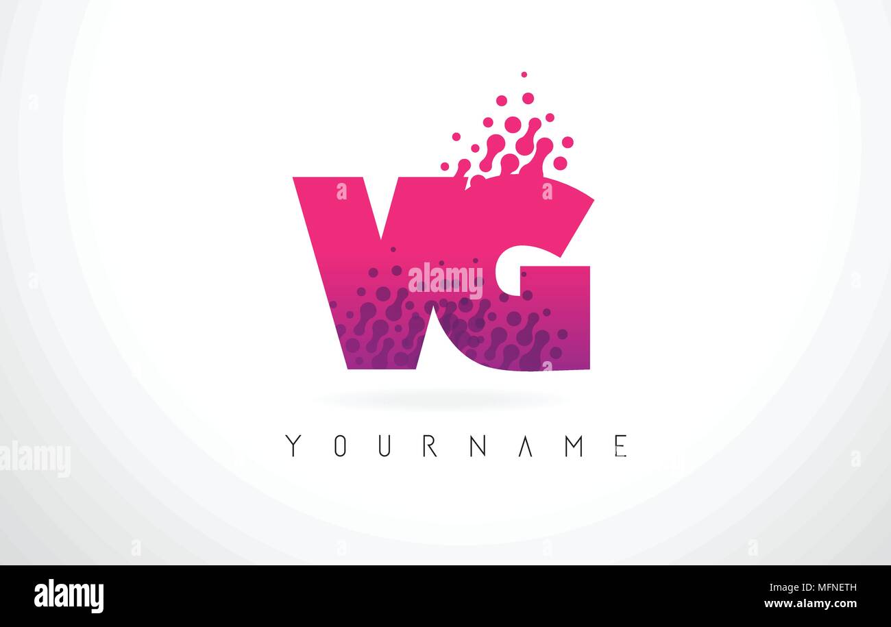 Vg V G Carta Logo Con Letras De Color Rosa Y Purpura Particulas Diseno Dots Imagen Vector De Stock Alamy