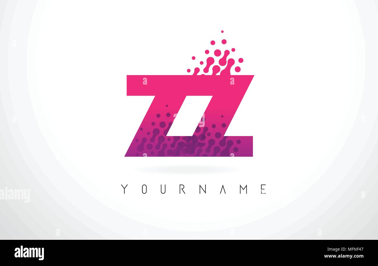 Letra Z Zz Logotipo Con Letras De Color Rosa Y Púrpura