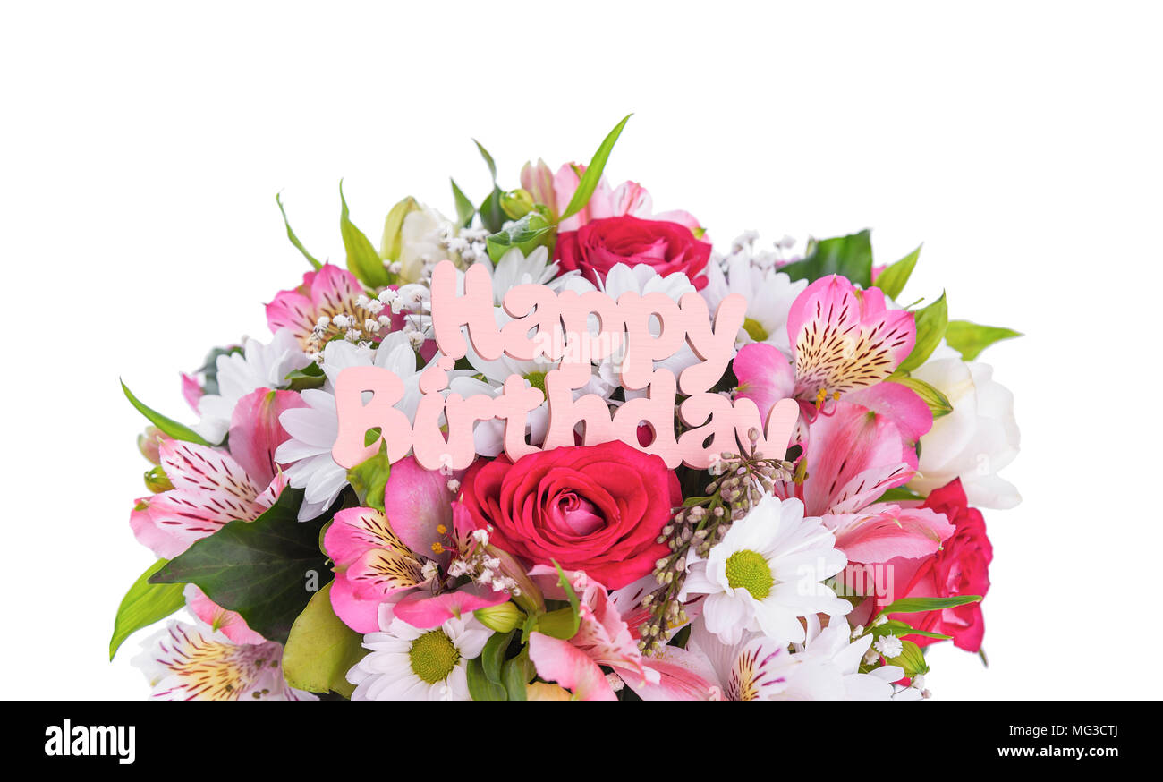 Feliz cumpleaños de fondo con flores fotografías e imágenes de alta