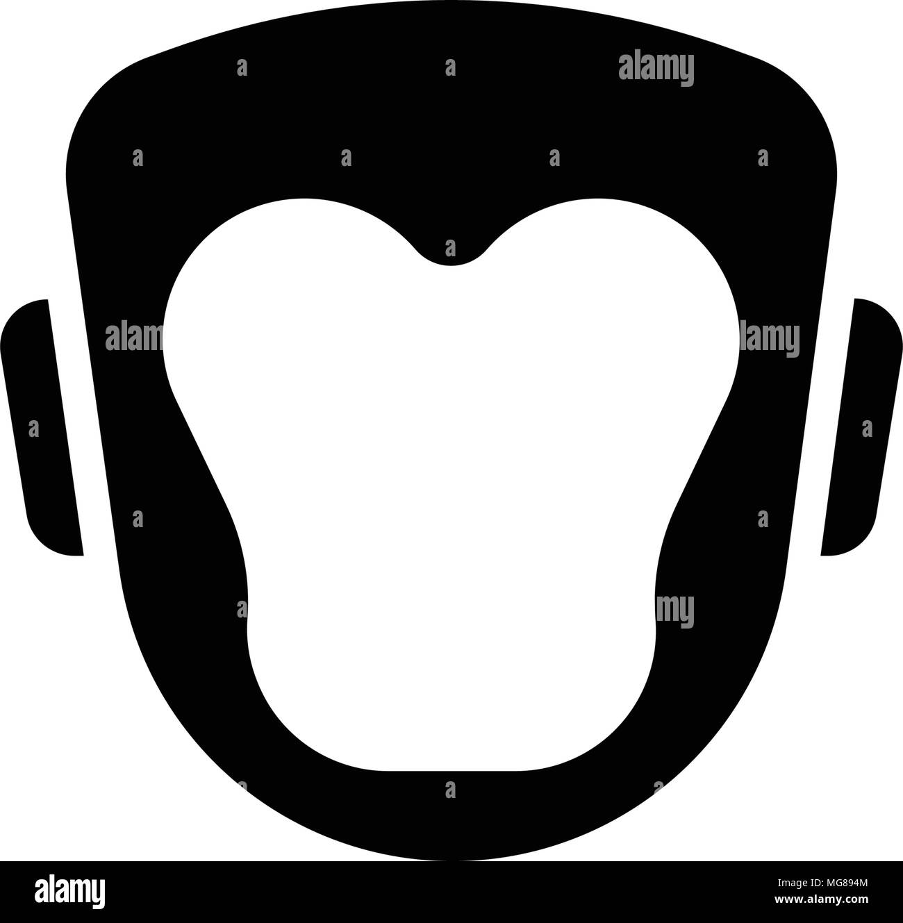 Icono de casco de boxeo, aislado sobre fondo blanco. Ilustración del Vector