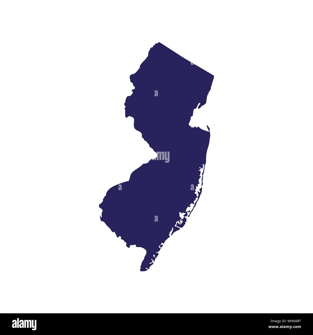 Mapa del estado de Nueva Jersey, EE.UU. Ilustración del Vector
