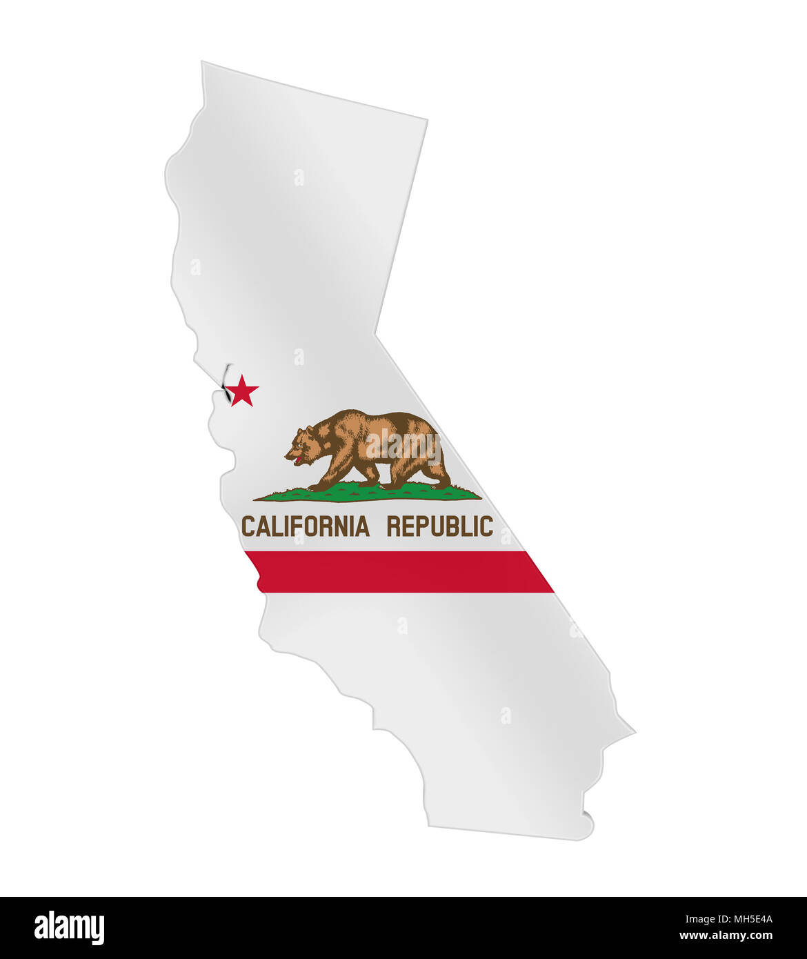 Mapa de California Pabellón aislado Foto de stock