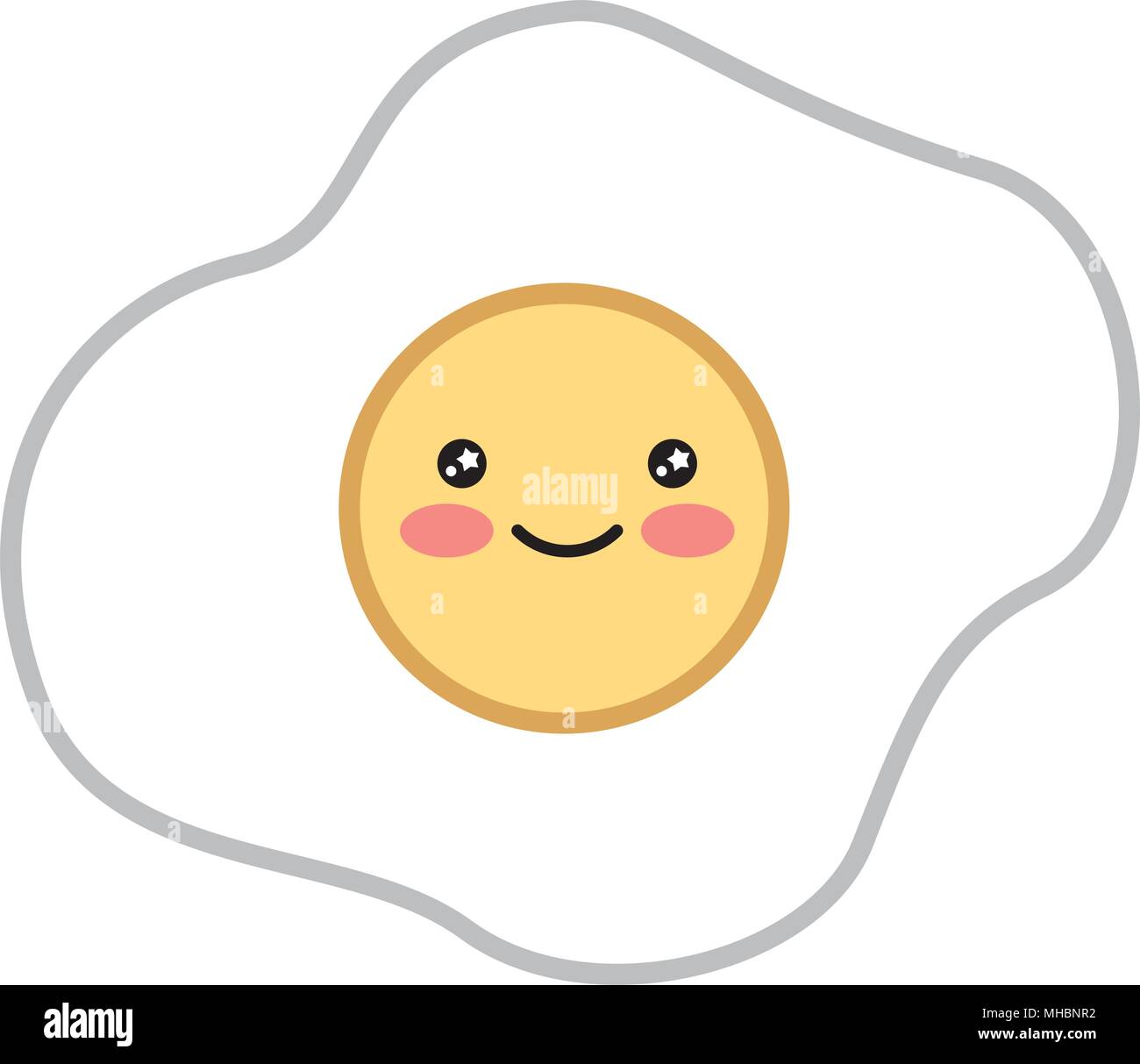 Kawaii huevo frito alimentos cartoon ilustración vectorial Imagen Vector de  stock - Alamy