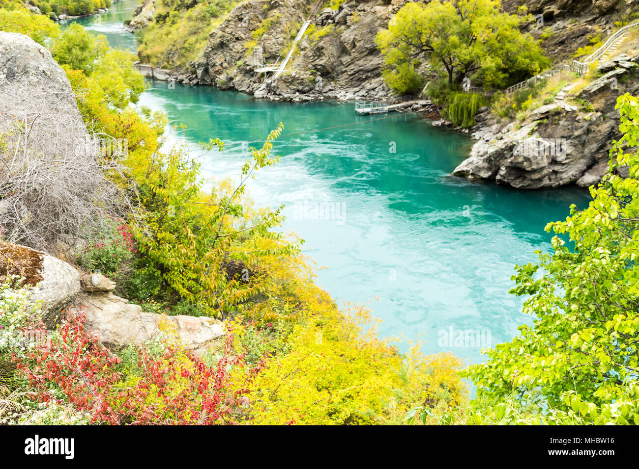 Queenstown en Nueva Zelanda. La ciudad de aventura y naturaleza. Foto de stock