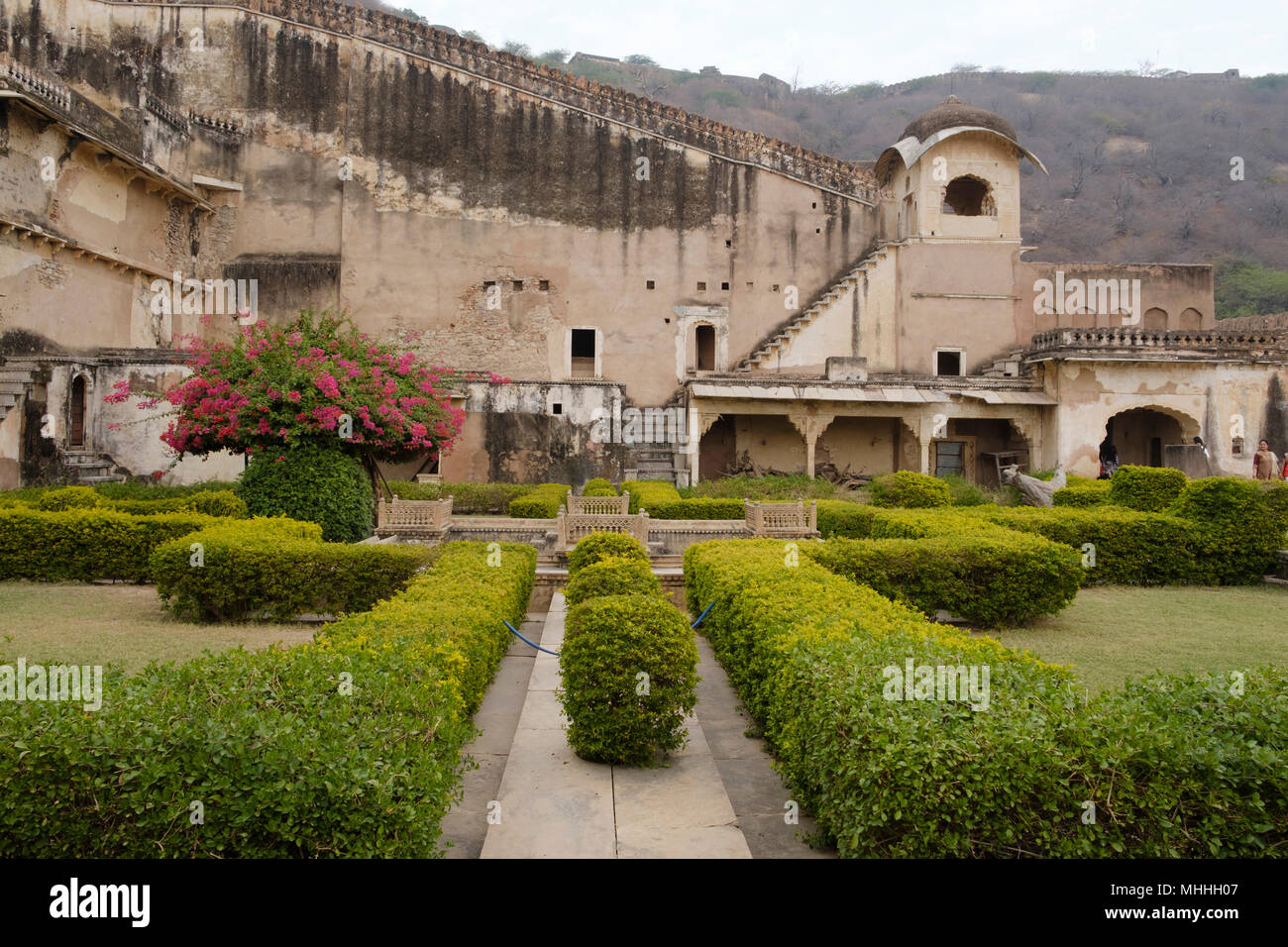 Bundi Palacio. Rajasthan, India. El Bundi Palace está situado en la ladera de la colina adyacente a la Taragarh Fort y es notable por sus espléndidos murales y frescos tradicionales. Foto de stock