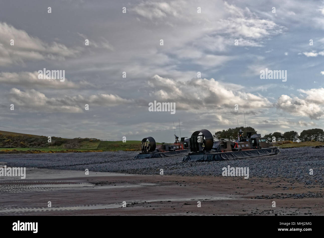 British Royal Marines assault hovercraft Foto de stock