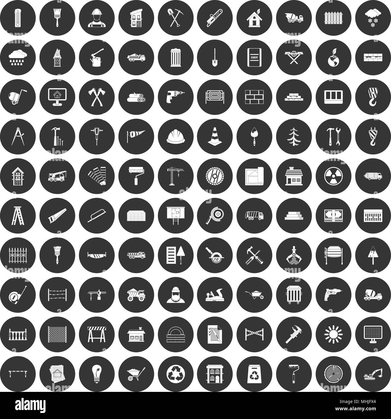 Materiales de construcción 100 iconos en