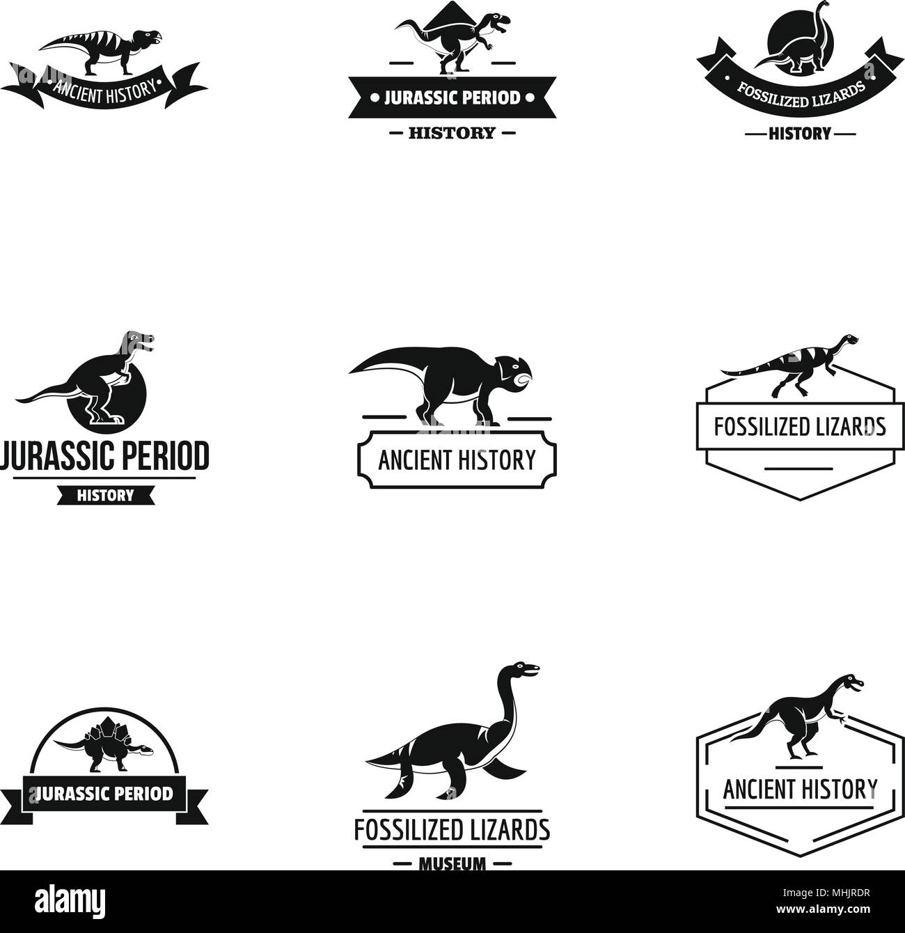 Logotipo de dinosaurios, estilo sencillo Imagen Vector de stock - Alamy