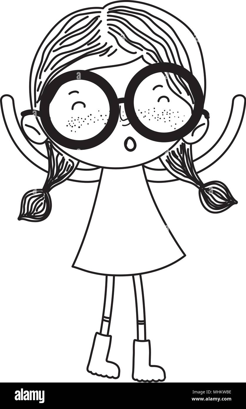 Niño Niña con gafas de línea y estilo de vestir Imagen Vector de stock - Alamy Niño Niña con gafas de línea y estilo de vestir Imagen Vector de stock - Alamy