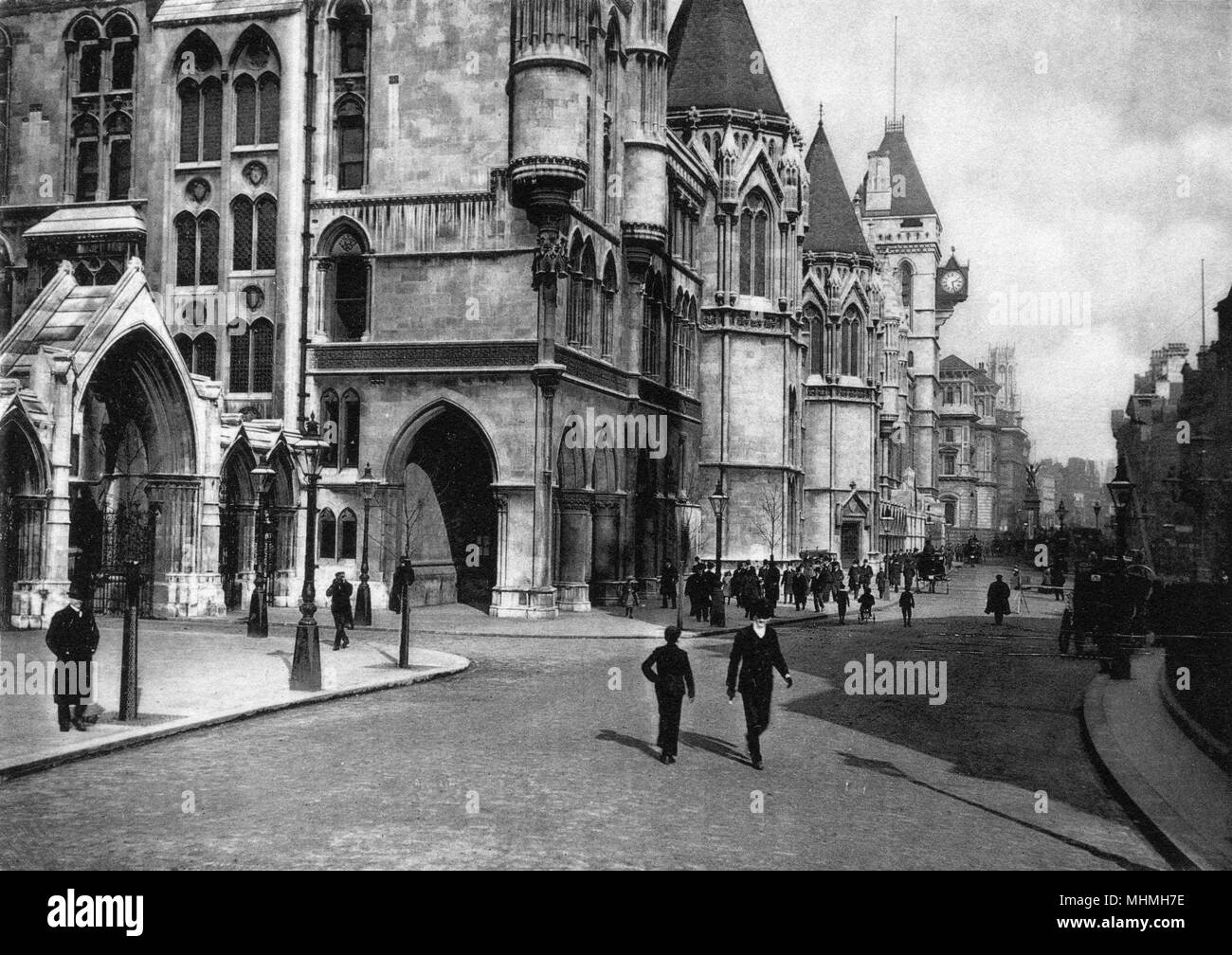 Los tribunales de justicia, The Strand, Londres. Fecha: 1890 Foto de stock