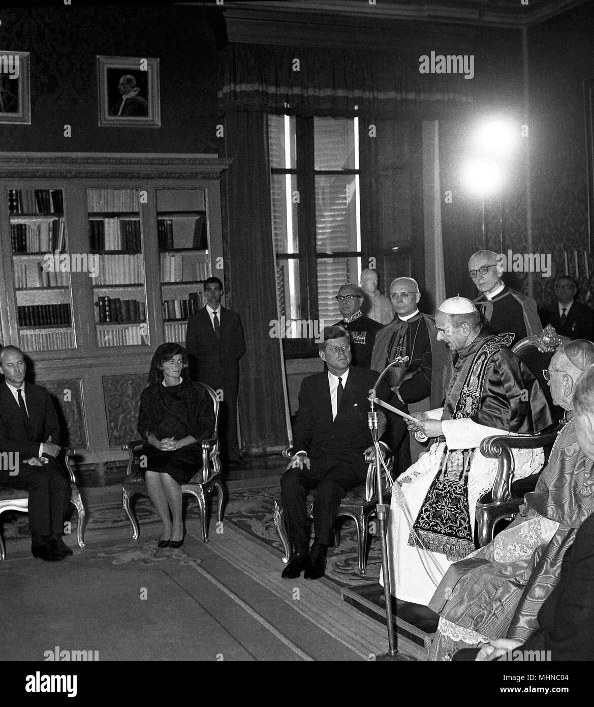 Pablo VI y Juan Kennedy - 2 Luglio 1963 Foto de stock