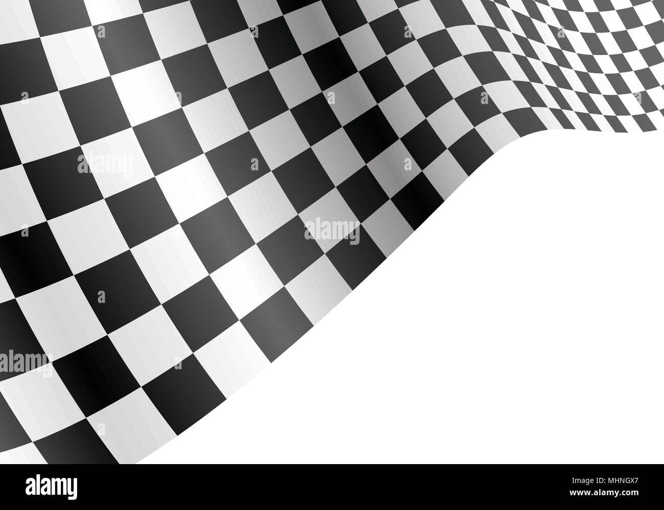 Onda bandera a cuadros sobre fondo blanco la carrera de diseño ilustración  vectorial Imagen Vector de stock - Alamy