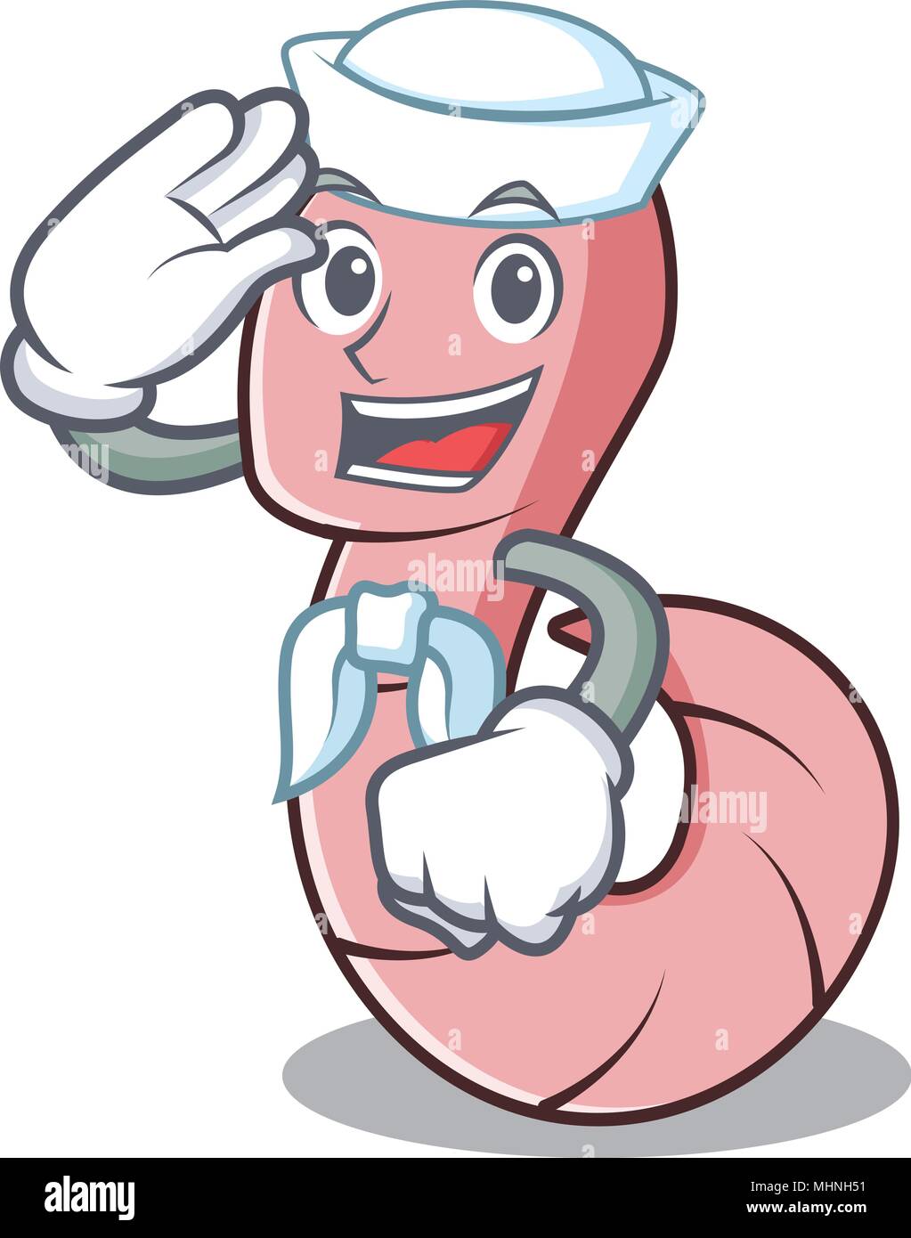 Estilo De Dibujos Animados De Caracter Marinero Worm Imagen Vector De Stock Alamy