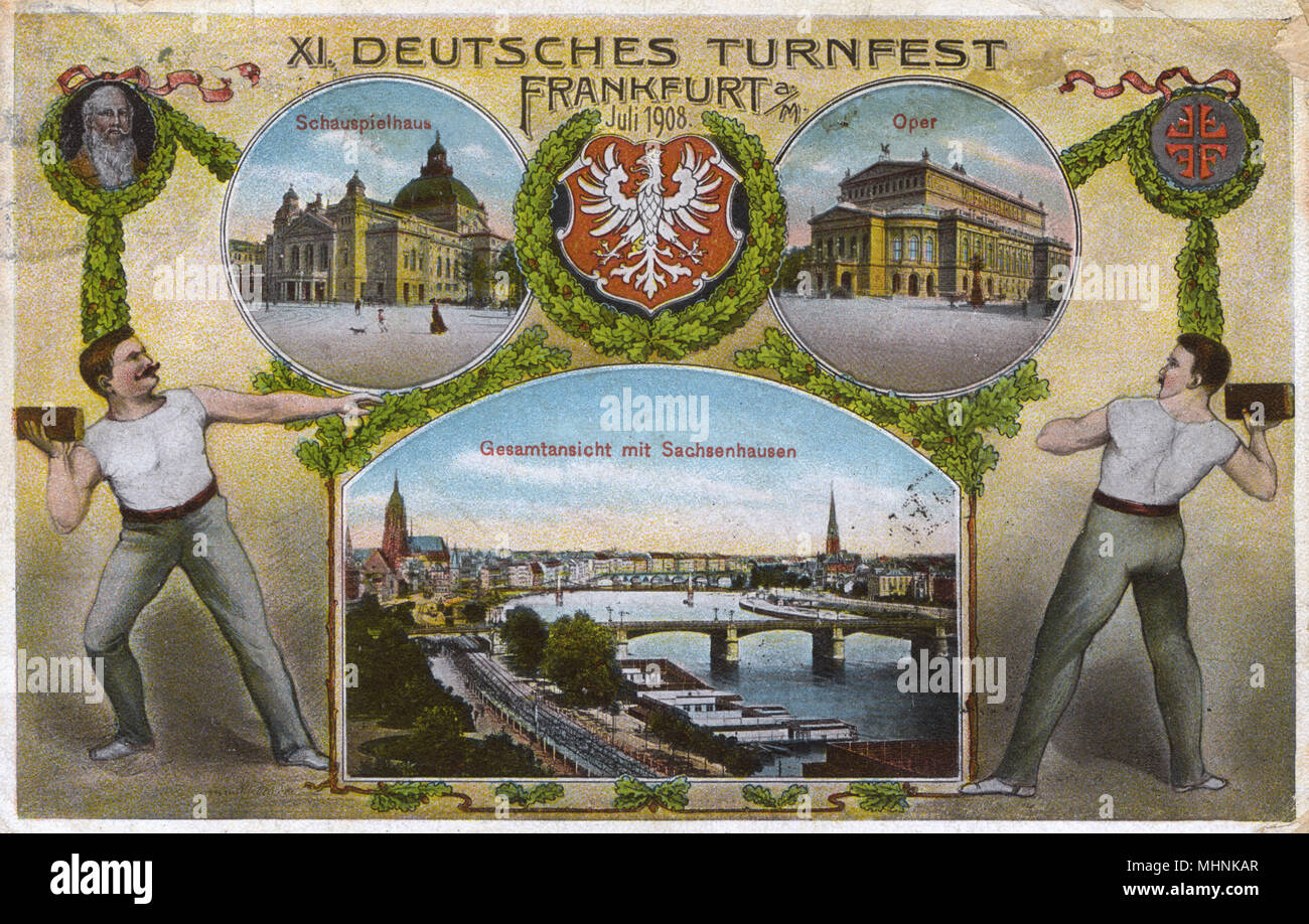 XI Deutsches Turnfest - Frankfurt, Alemania Foto de stock