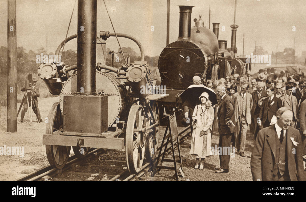 Centenario del transporte ferroviario británico Pageant - Stockton y Darlington Railway - visita del Duque y la Duquesa de York - Julio, 1925. Fecha: 1925 Foto de stock