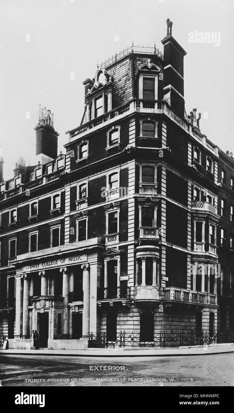 Trinity College of Music, Mandeville Place, Londres. Fecha: circa 1922 Foto de stock
